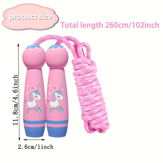 Cotton Braided Kids Jump Rope with Wooden Handles