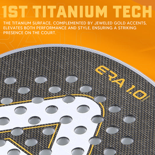 AMA Sport ERA 1.0 Titanium Gold Padel Racket Carbon Diamond Shape