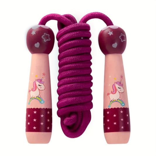 Red Kids Jump Rope with Wooden Handles