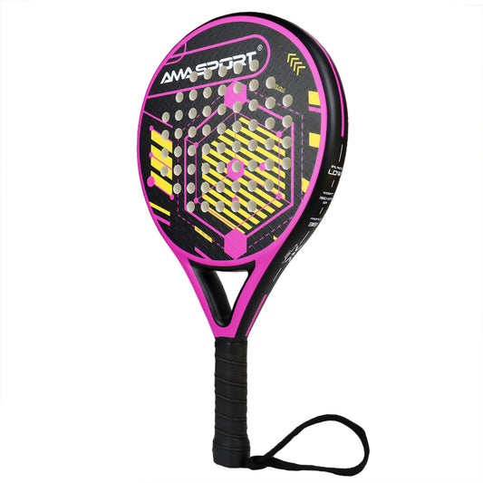 AMA Sport P46 Padel Racket 100% Carbon Round Shape Pink