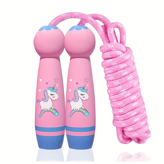 Cotton Braided Kids Jump Rope with Wooden Handles
