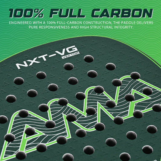 AMA Sport NXT-VG VEKTOR Padel Racket T700 Carbon Teardrop Shape Green