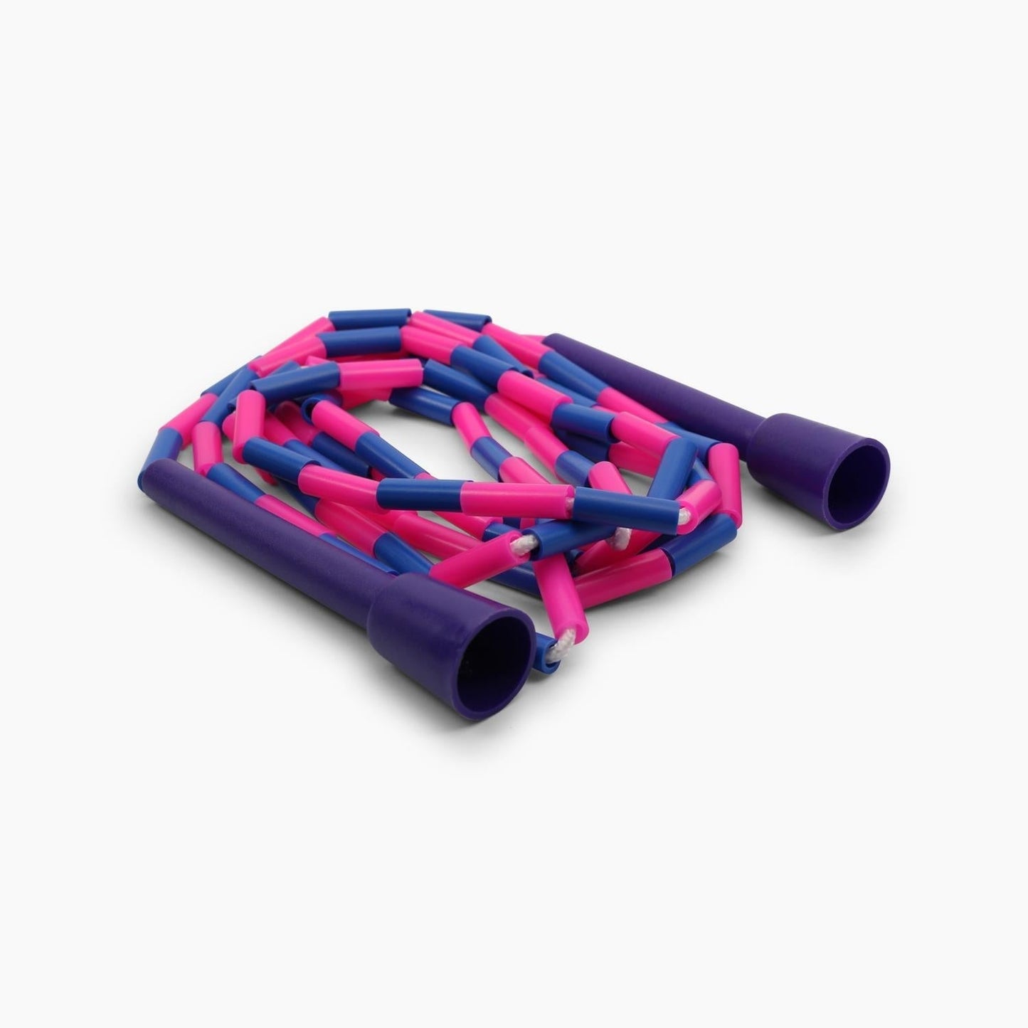 Purple Beaded Jump Rope with Plastic Segments – 9ft