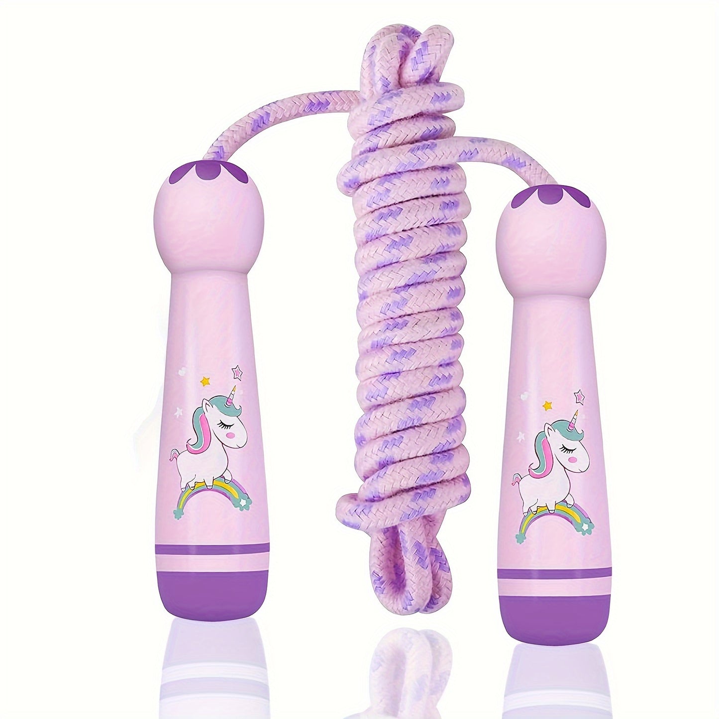 Cotton Braided Kids Jump Rope with Wooden Handles