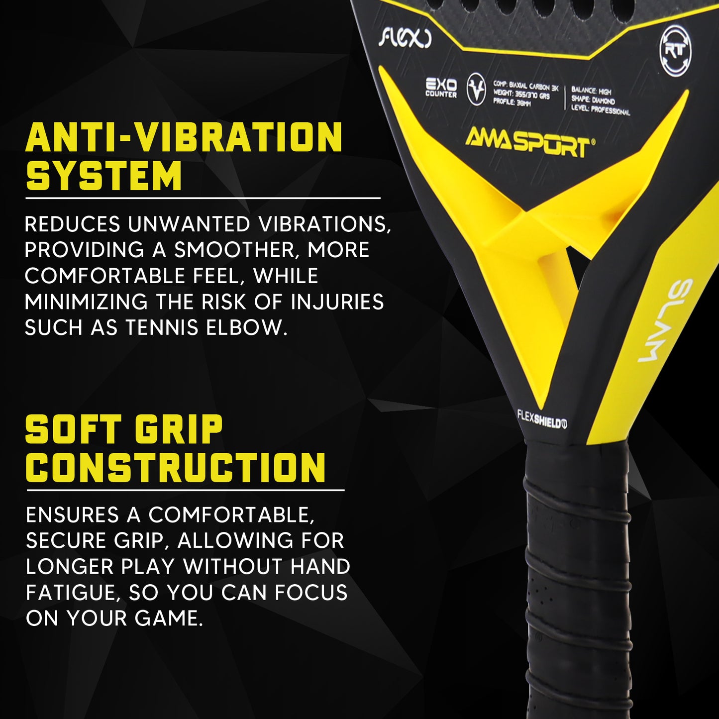 AMA Sport Slam P99 Padel Racket 3K Carbon Diamond Shape