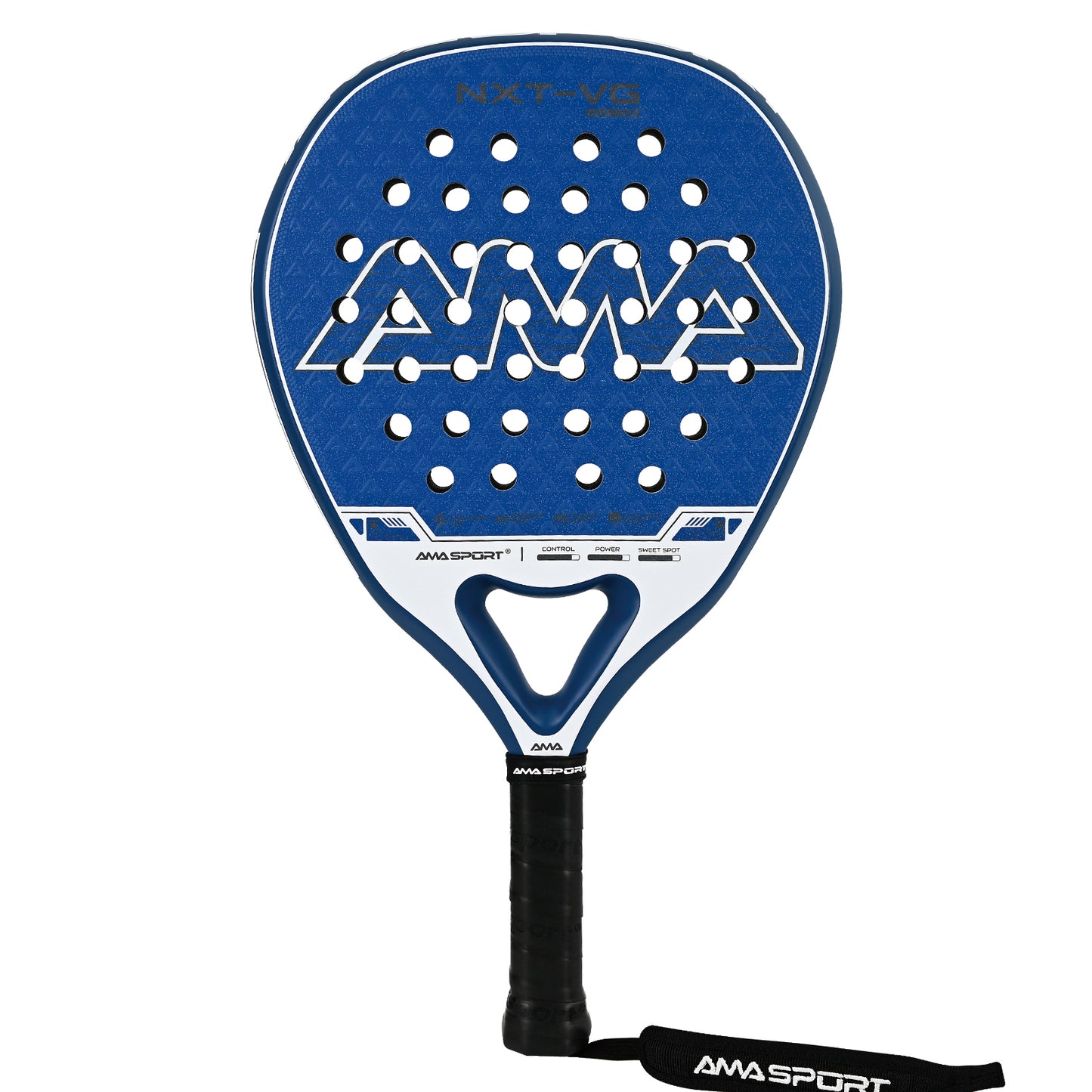 AMA Sport NXT-VG VEKTOR Padel Racket T700 Carbon Teardrop Shape Blue