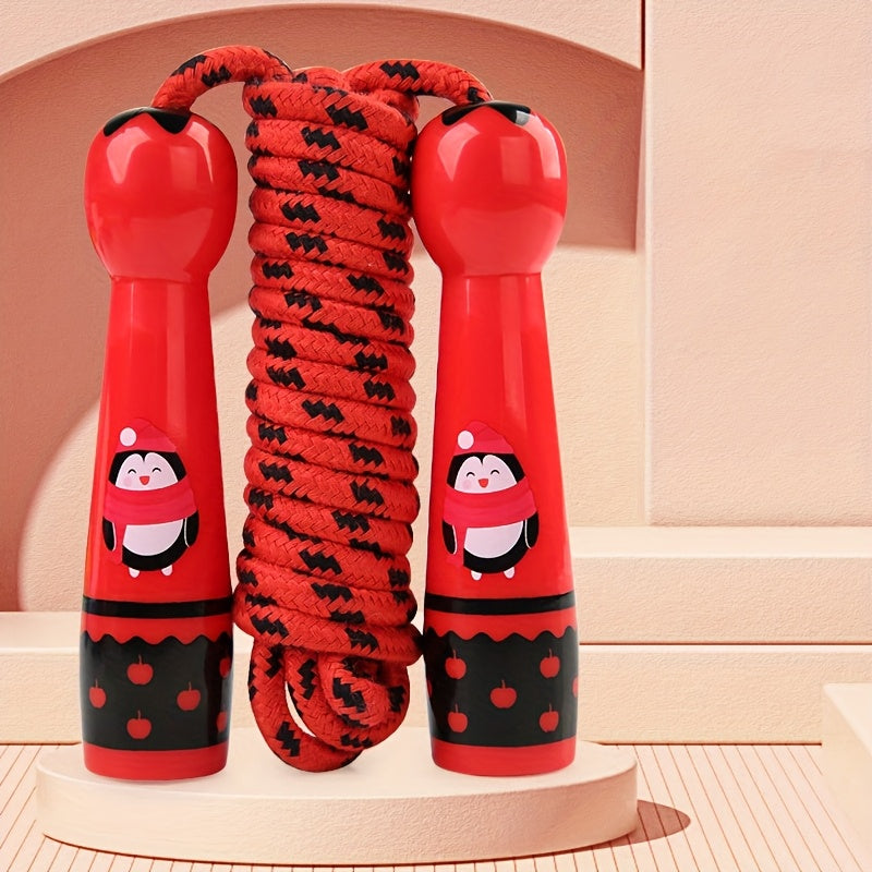 Kids Jump Rope with Cartoon Handles – Red