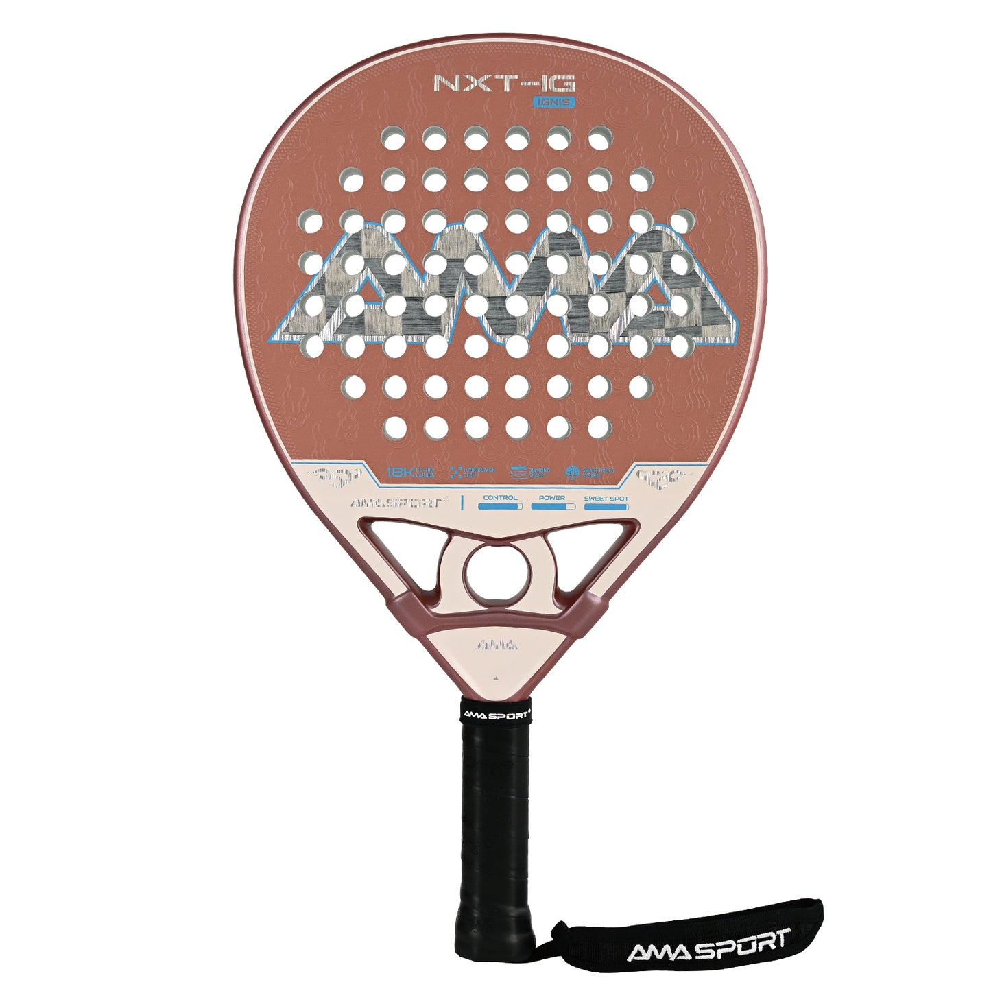 AMA Sport NXT-IG IGNIS Padel Racket 18K Carbon Diamond Shape Rose Gold