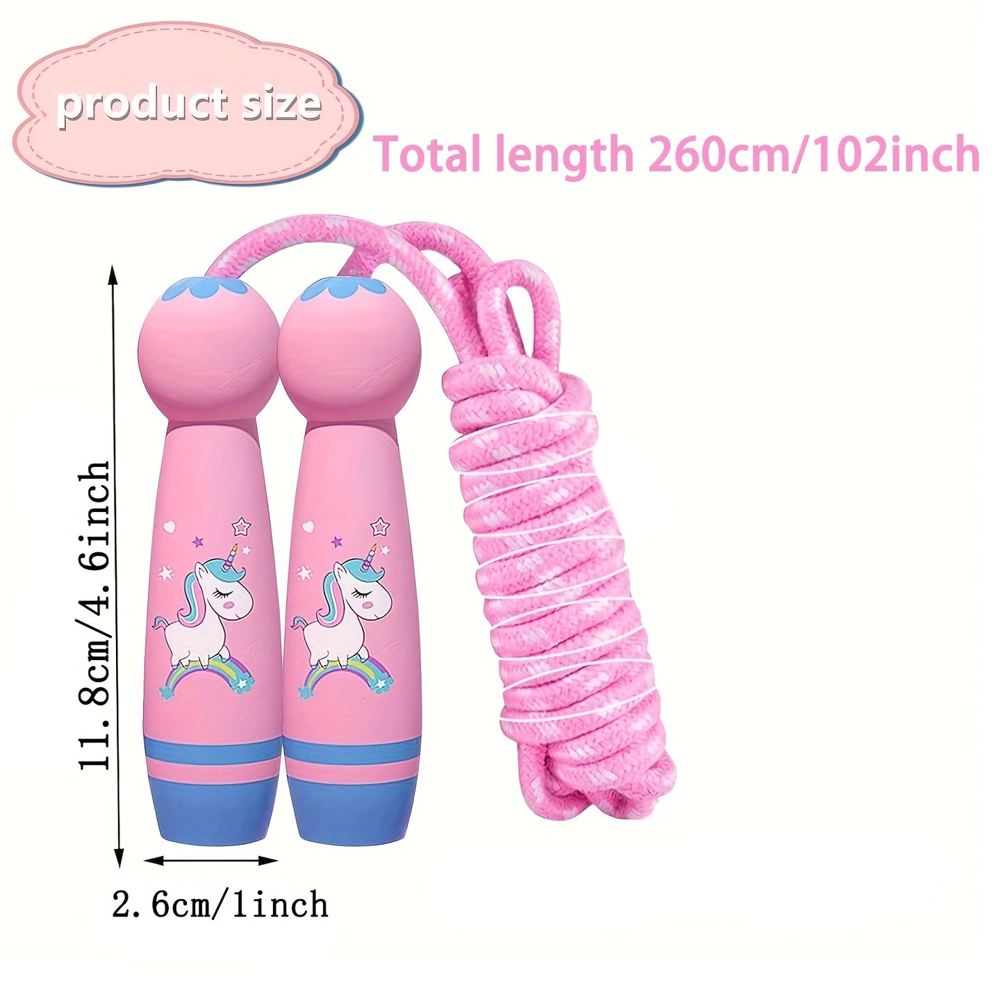 Braided Kids Jump Rope with Wooden Handles