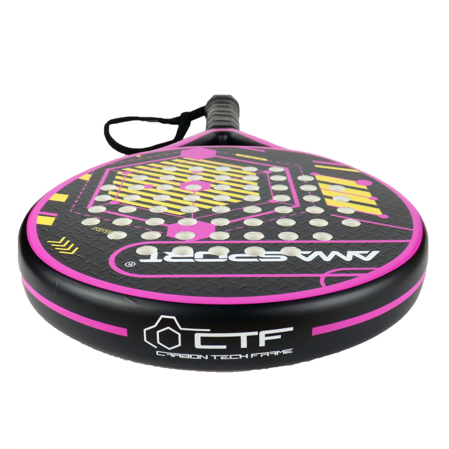 AMA Sport P46 Padel Racket 100% Carbon Round Shape Pink