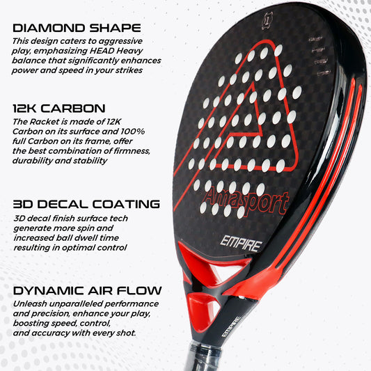 AMA Sport P78 Top 1 Padel Racket 12K Carbon Diamond Shape