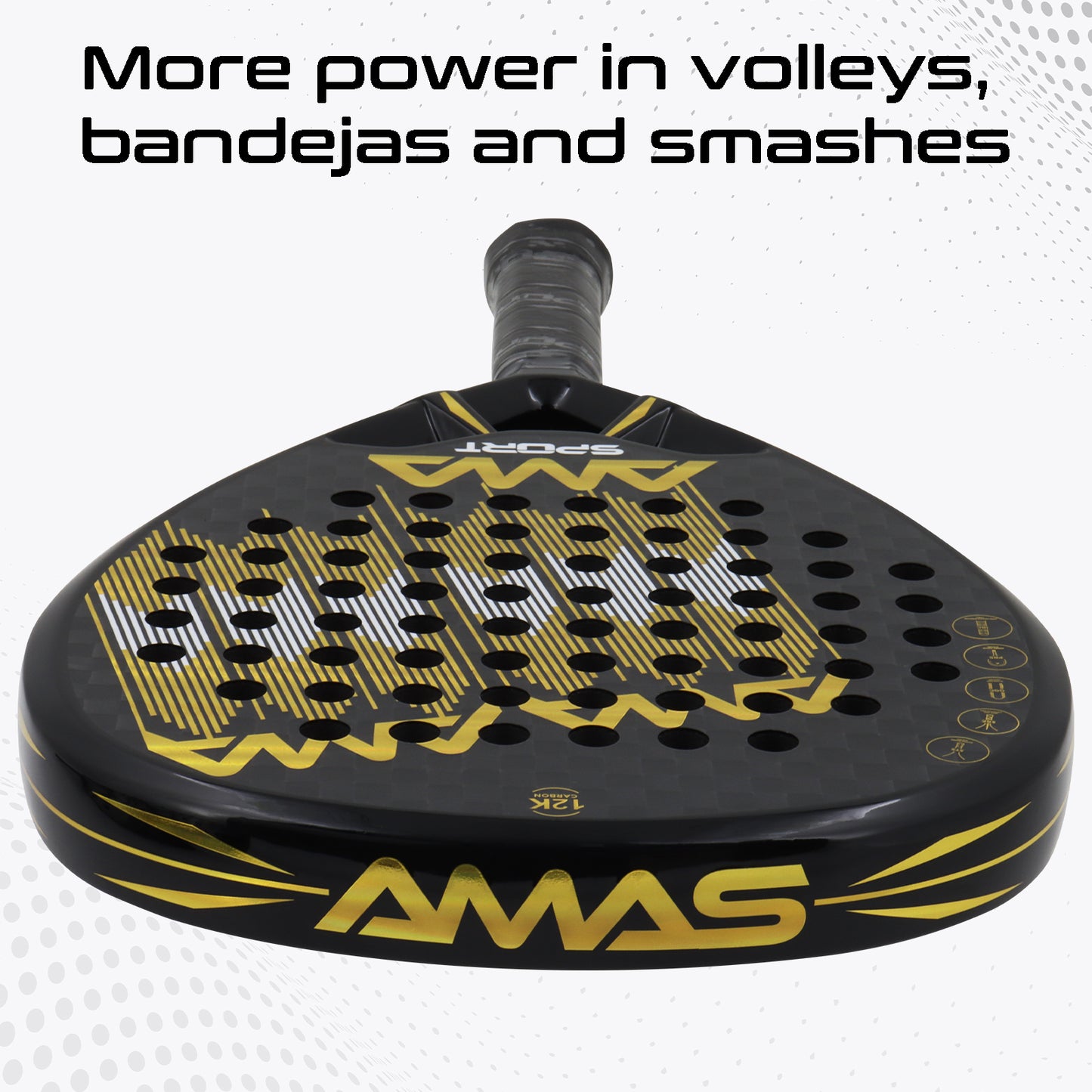 AMA Sport P90 Empire Padel Racket 12K Carbon Diamond Shape Gold