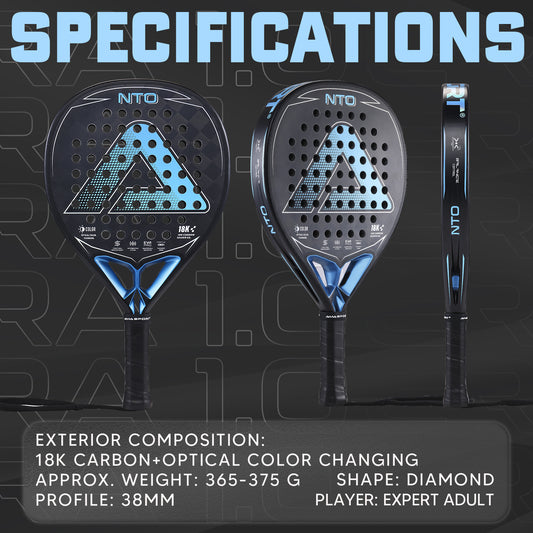 AMA Sport NTO JP89 Padel Racket 18K Carbon Diamond Shape Blue
