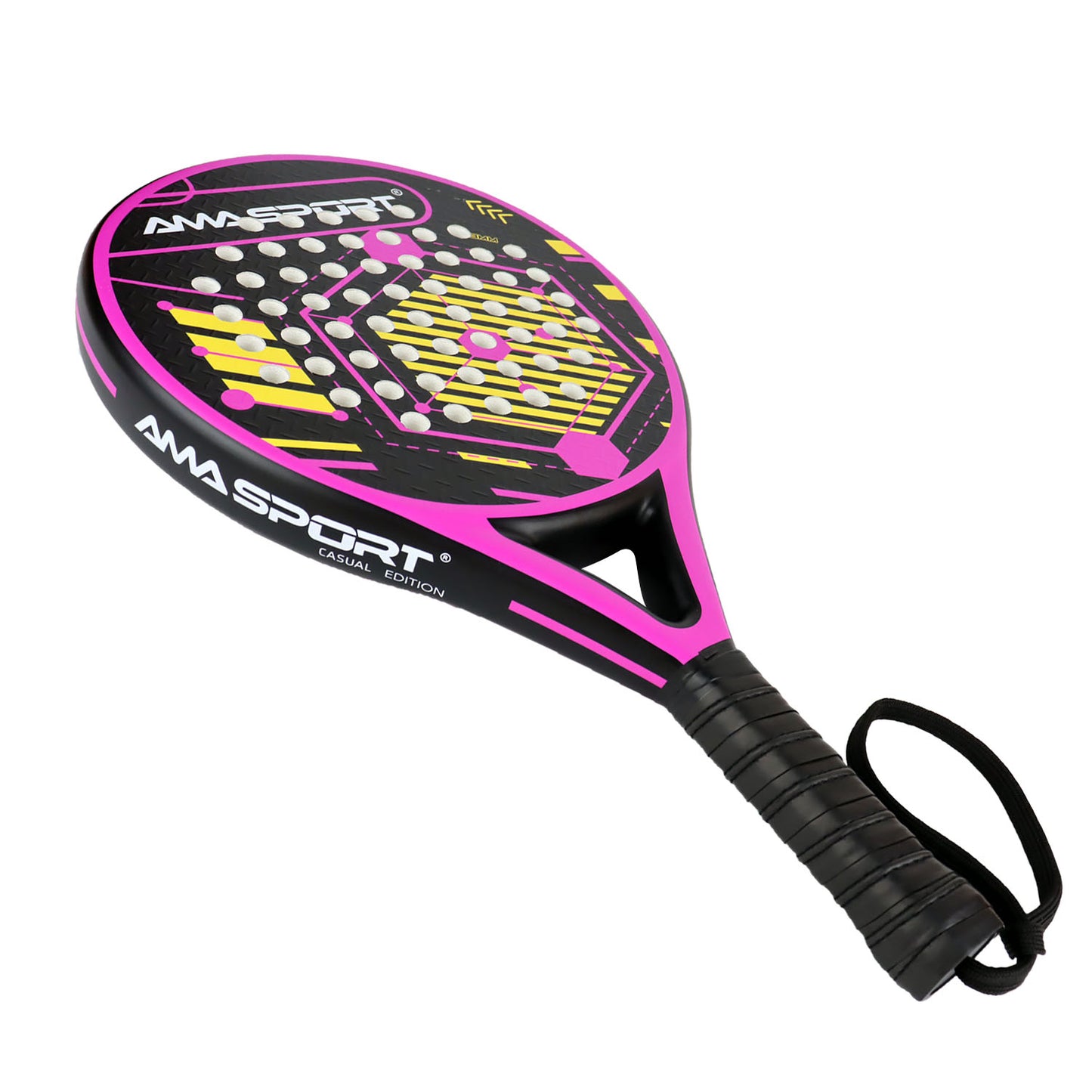 AMA Sport P46 Padel Racket 100% Carbon Round Shape Pink