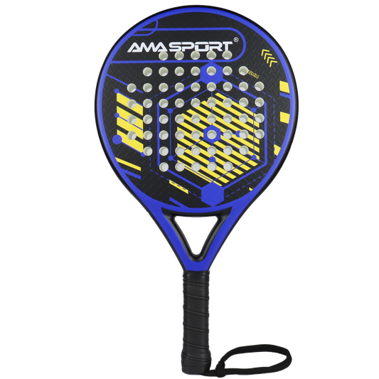 AMA Sport P46 Padel Racket 100% Carbon Round Shape Blue