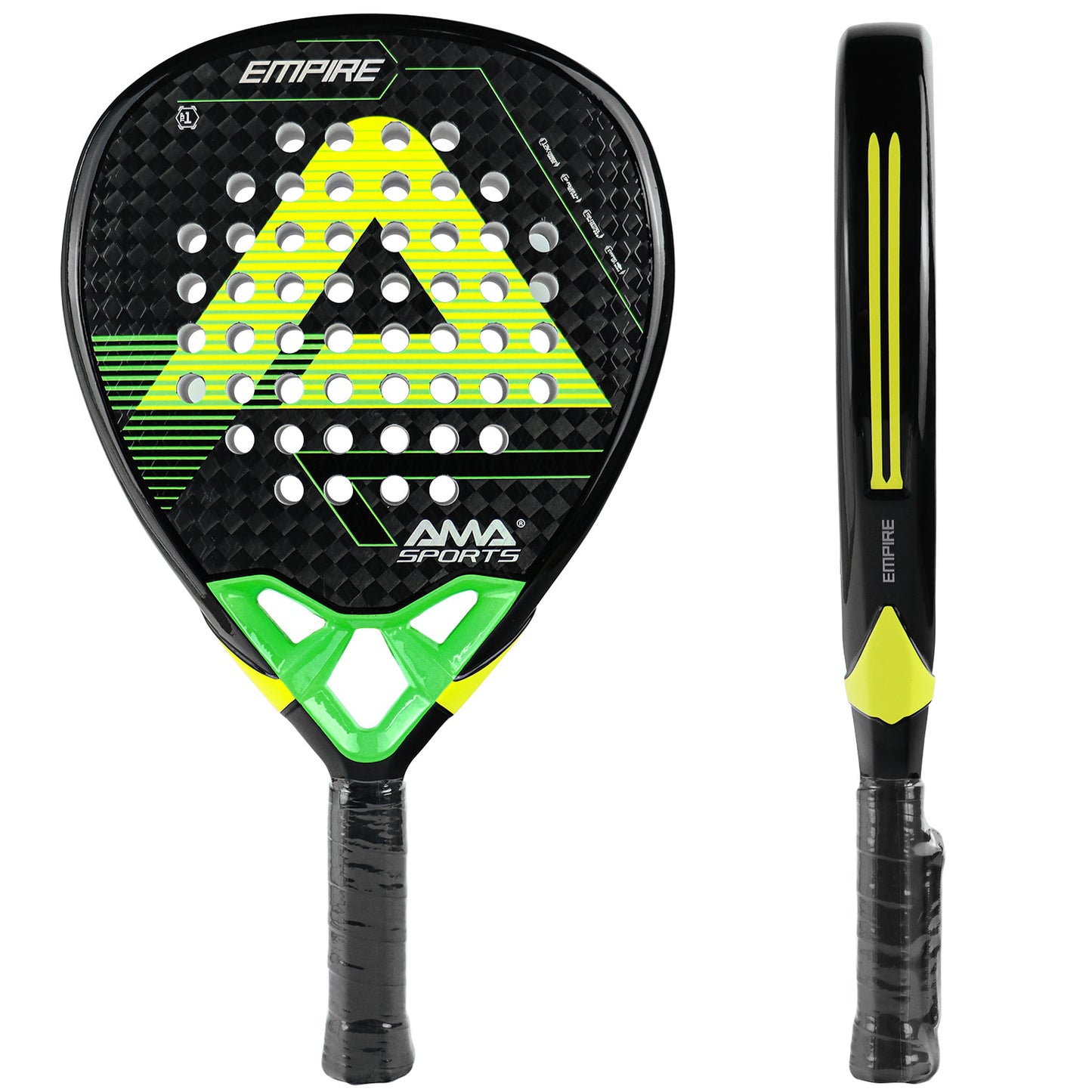 AMA Sport P90 Empire Padel Racket 12K Carbon Diamond Shape Green