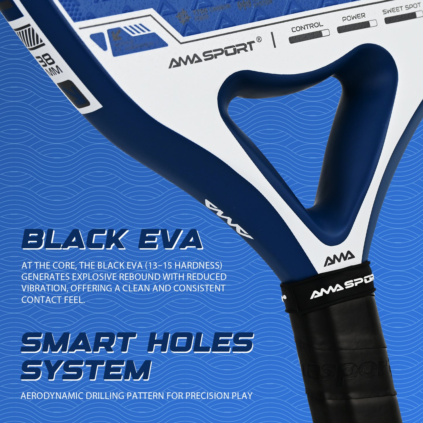 AMA Sport NXT-VG VEKTOR Padel Racket T700 Carbon Teardrop Shape Blue