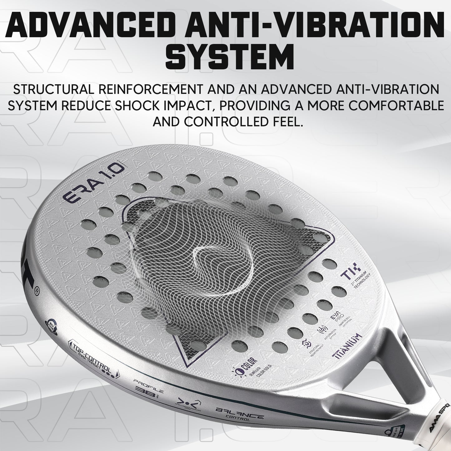 AMA Sport ERA 1.0 Titanium Silver Padel Racket Carbon Diamond Shape