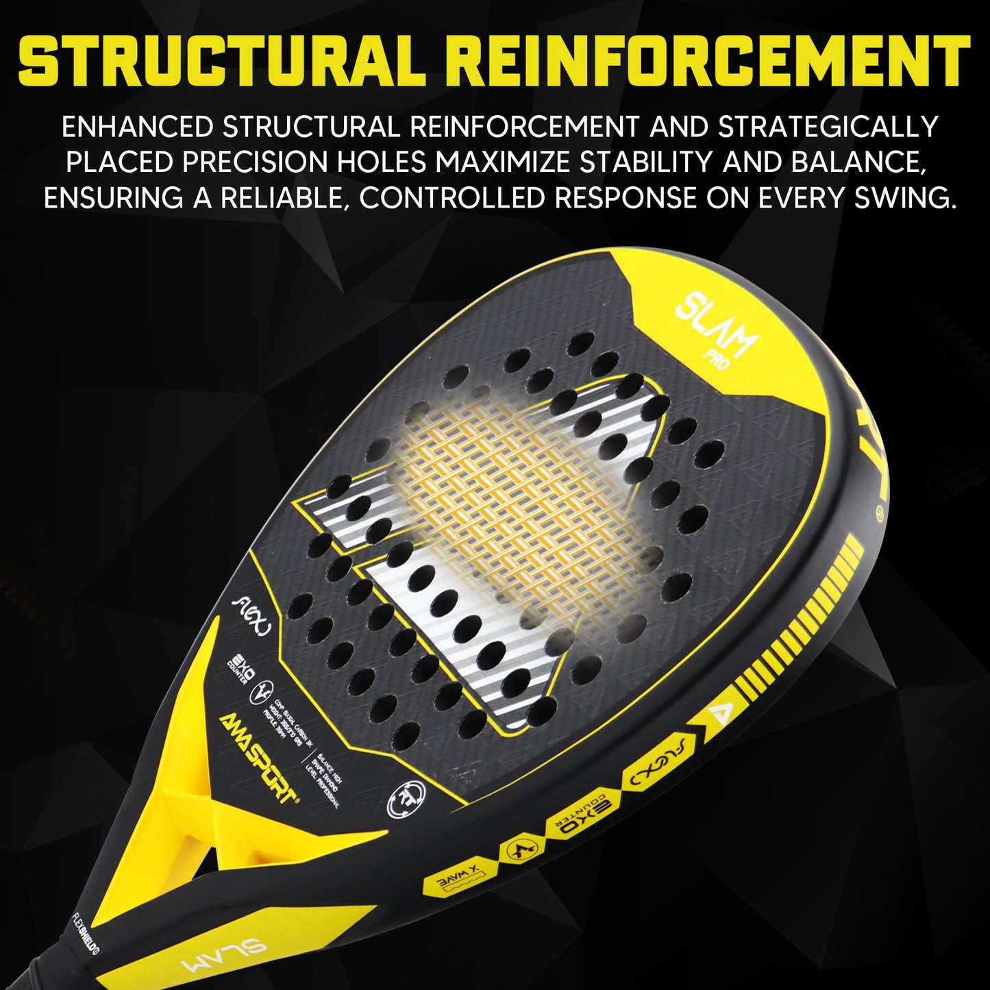 AMA Sport Slam P99 Padel Racket 3K Carbon Diamond Shape