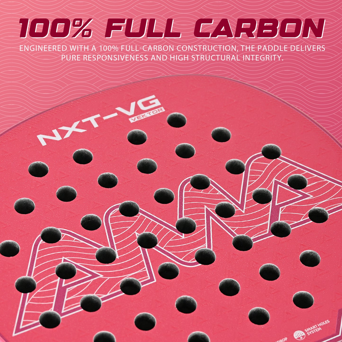 AMA Sport NXT-VG VEKTOR Padel Racket T700 Carbon Teardrop Shape Pink