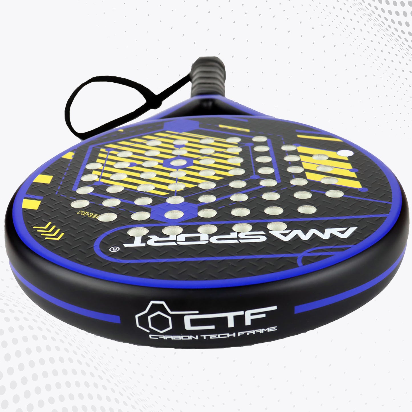 AMA Sport P46 Padel Racket 100% Carbon Round Shape Blue