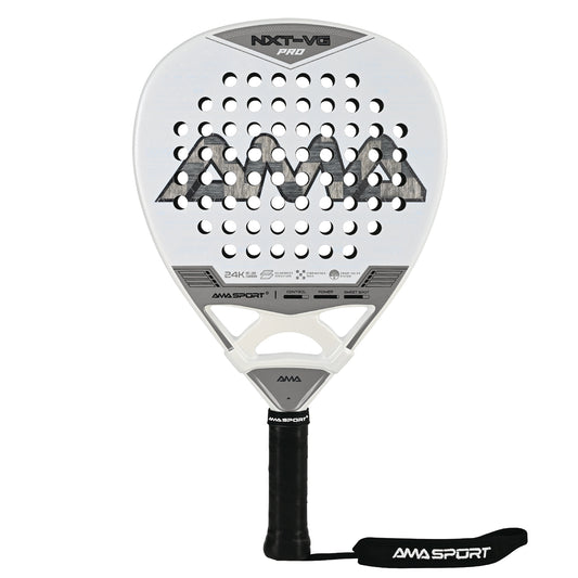 AMA Sport NXT-VG Pro Padel Racket 24K Carbon Diamond Shape White