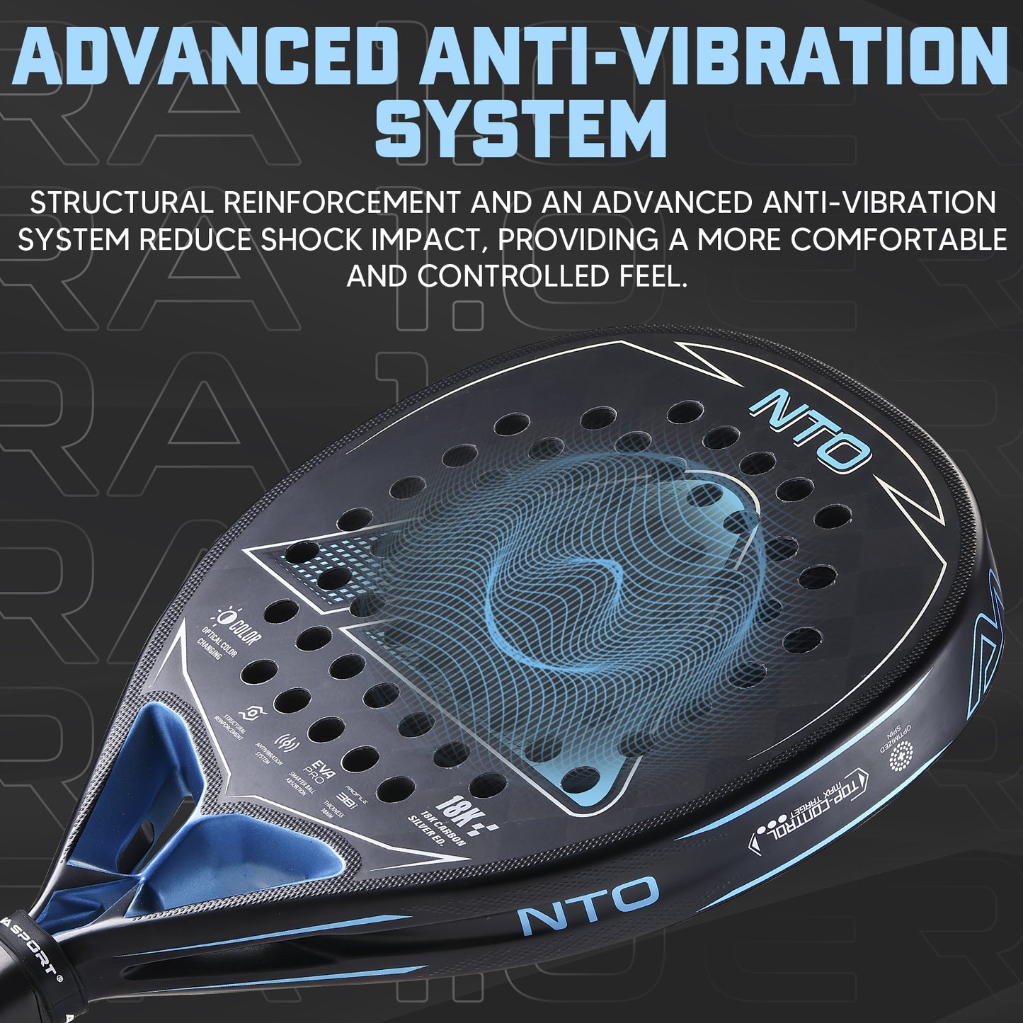 AMA Sport NTO JP89 Padel Racket 18K Carbon Diamond Shape Blue