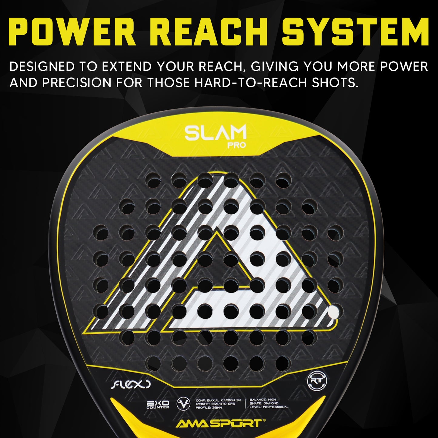 AMA Sport Slam P99 Padel Racket 3K Carbon Diamond Shape