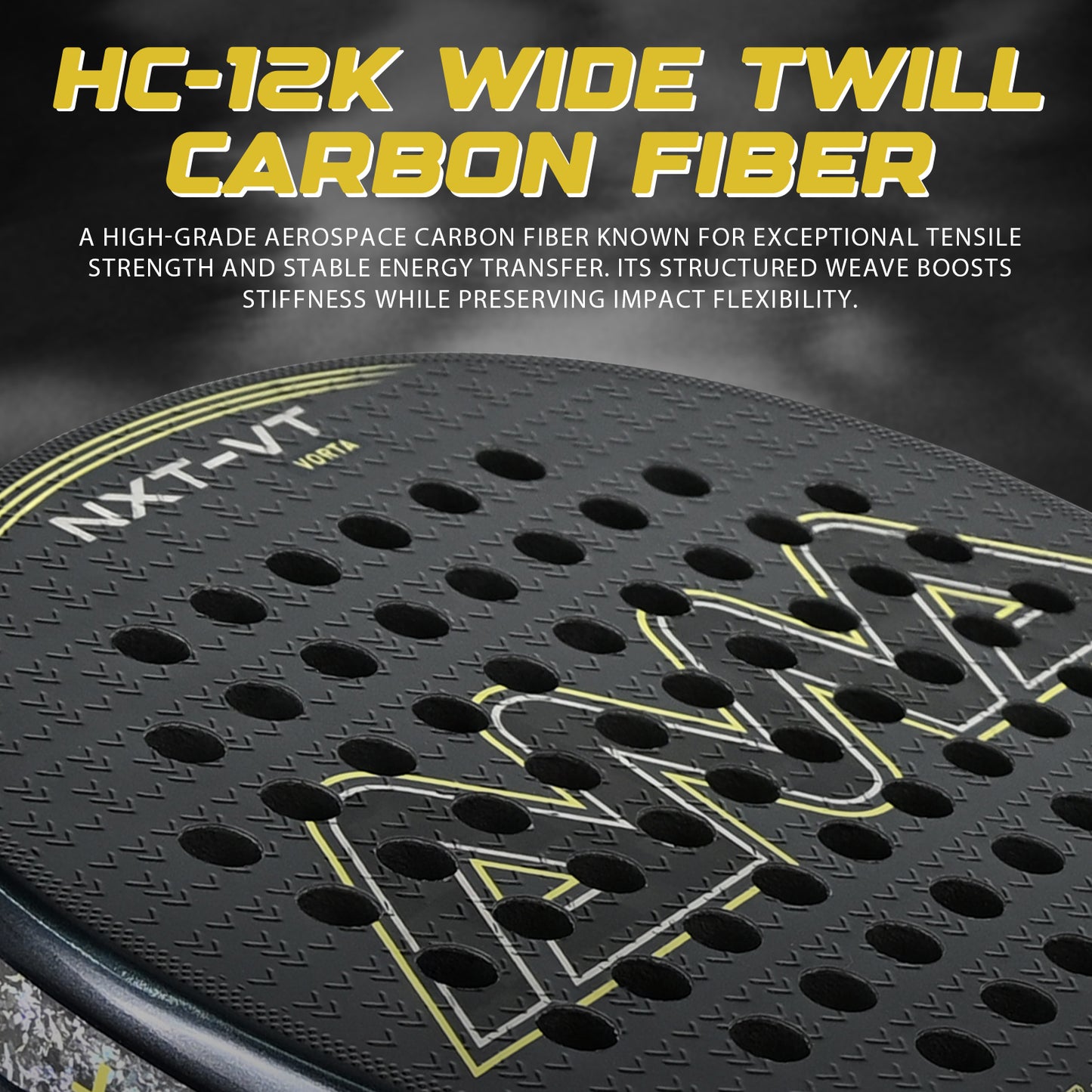 AMA Sport NXT-VT VORTA Padel Racket 12K Carbon Round Shape Black