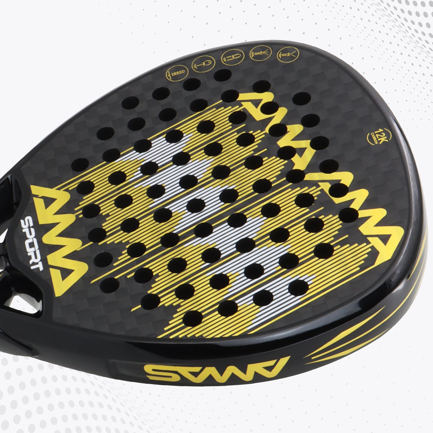 AMA Sport P90 Empire Padel Racket 12K Carbon Diamond Shape Gold