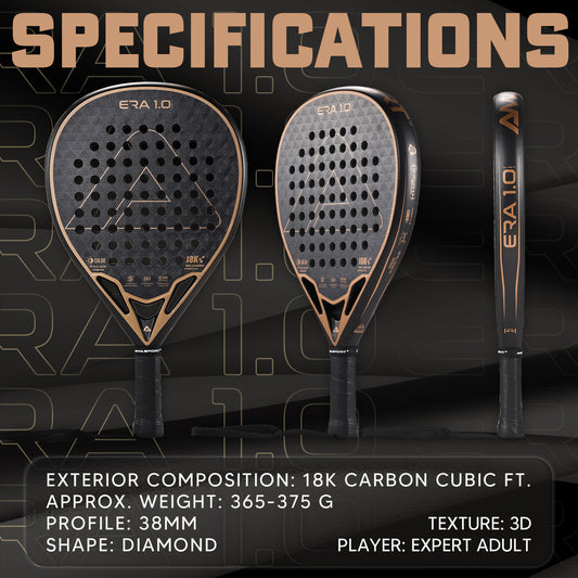 AMA Sport ERA 1.0 Cubic FT Padel Racket 18K Carbon Diamond Shape