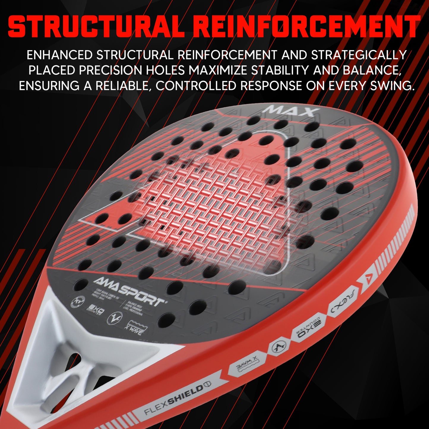 AMA Sport Max P101 Padel Racket 18K Carbon Diamond Shape