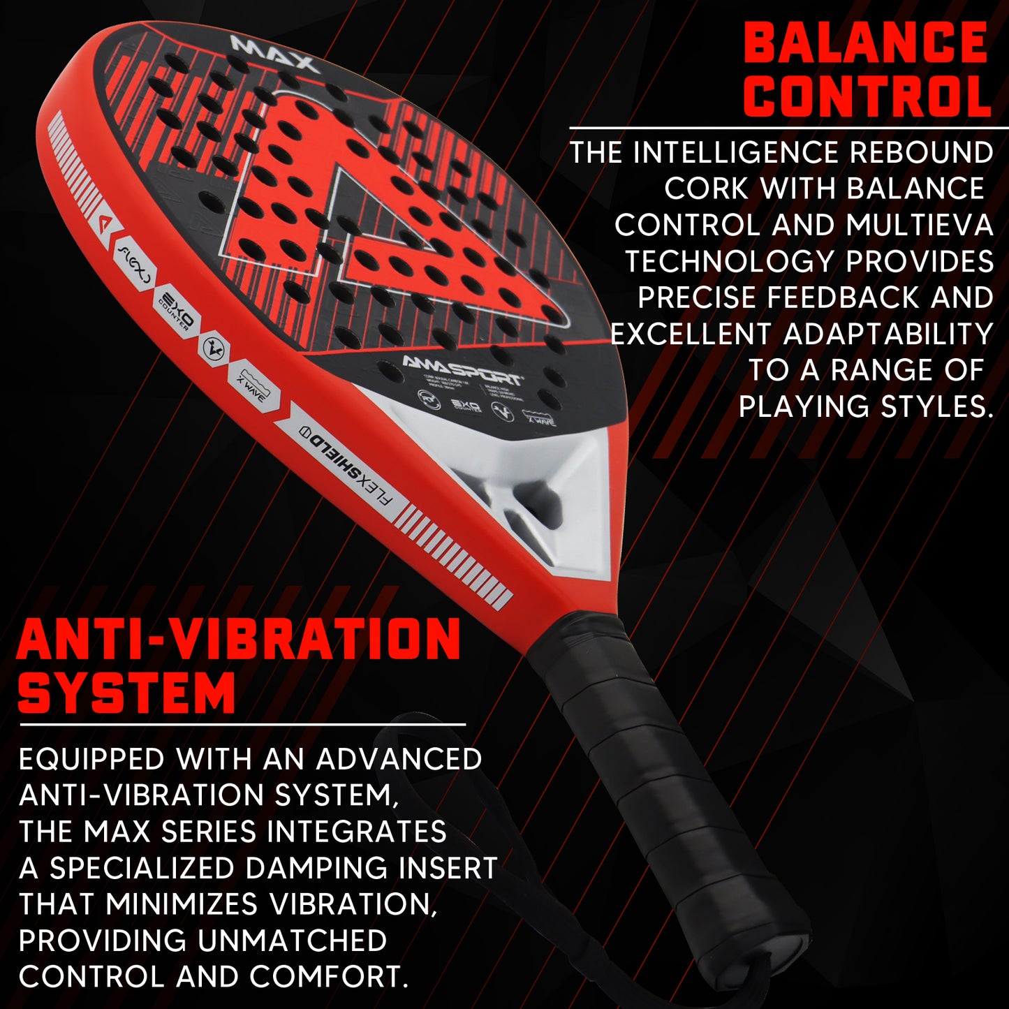 AMA Sport Max P101 Padel Racket 18K Carbon Diamond Shape