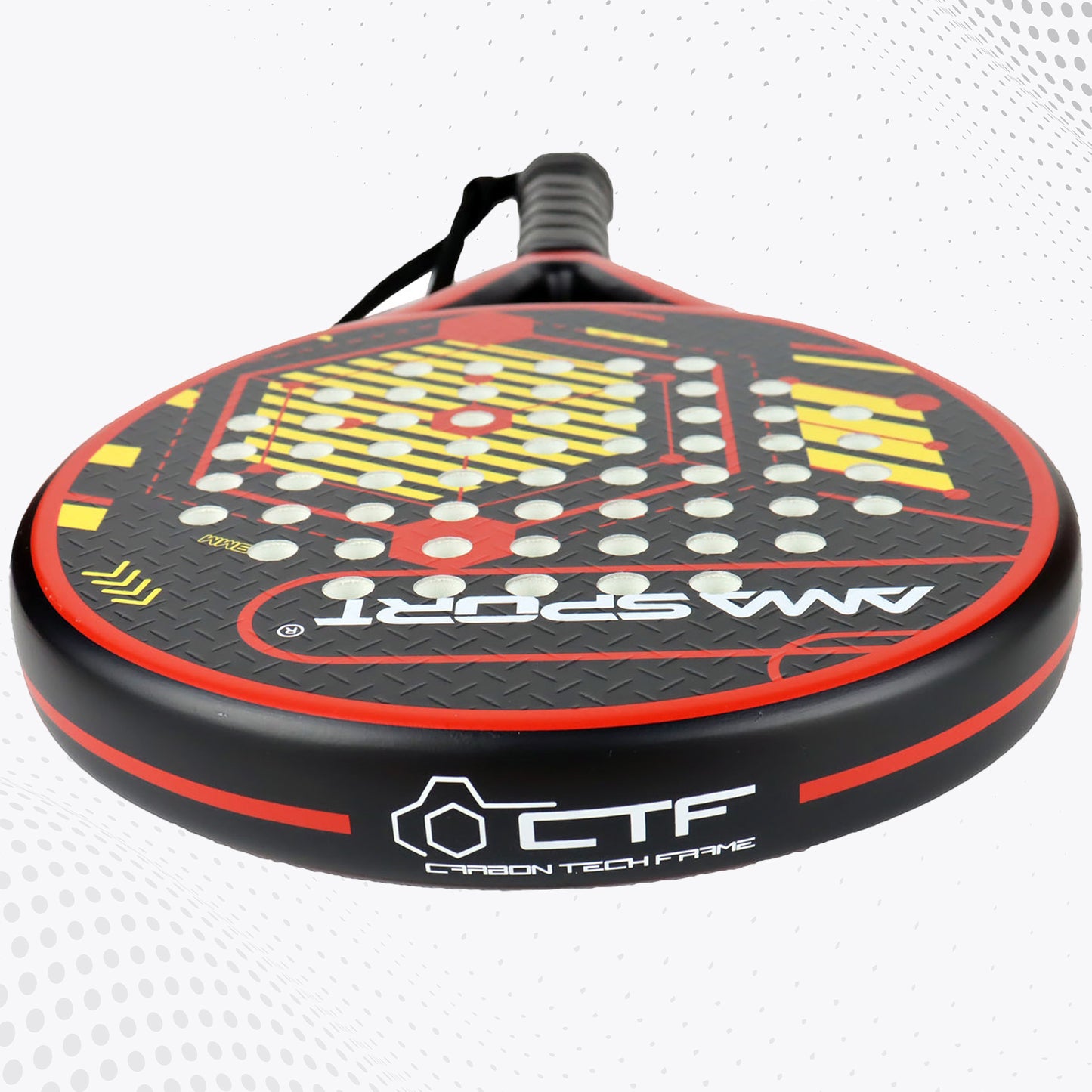 AMA Sport P46 Padel Racket 100% Carbon Round Shape Red