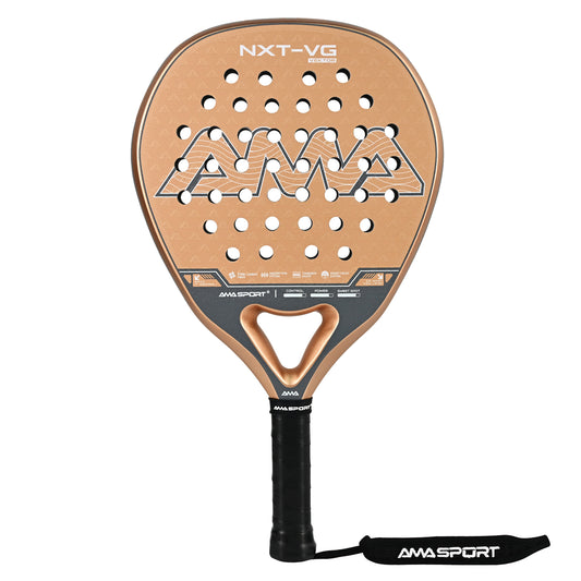 AMA Sport NXT-VG VEKTOR Padel Racket T700 Carbon Teardrop Shape Beige