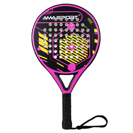 AMA Sport P46 Padel Racket 100% Carbon Round Shape Pink