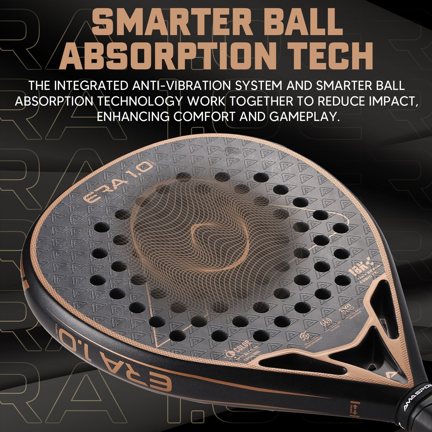 AMA Sport ERA 1.0 Cubic FT Padel Racket 18K Carbon Diamond Shape