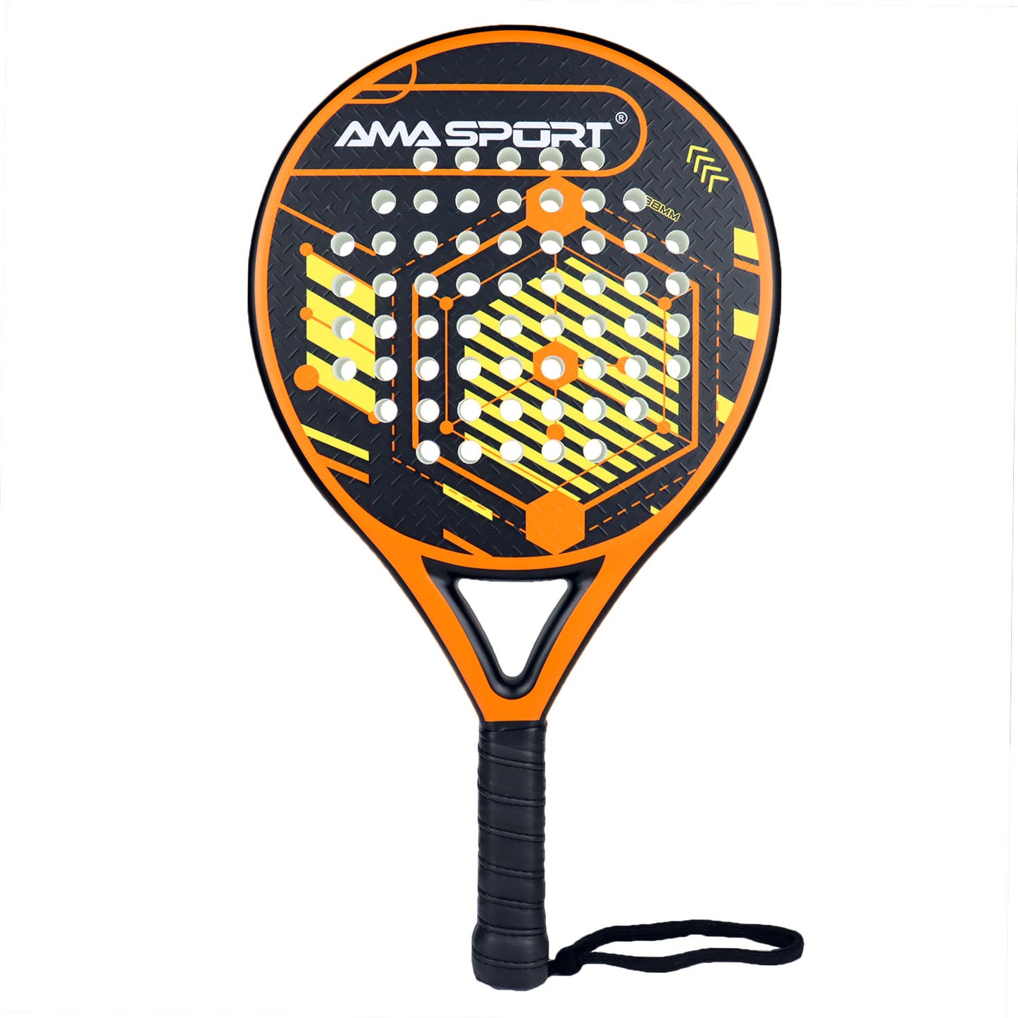 AMA Sport P46 Padel Racket 100% Carbon Round Shape Orange
