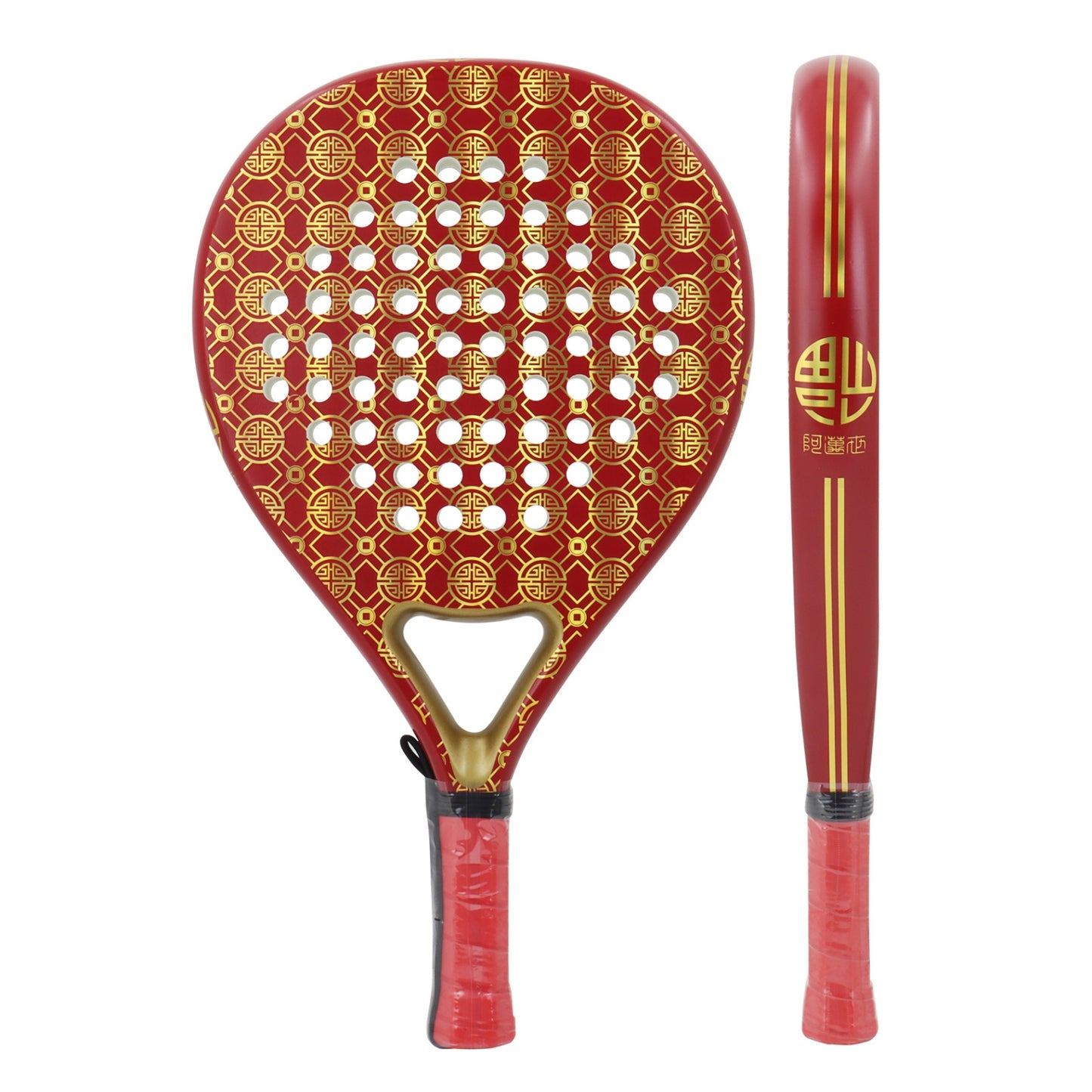 AMA Sport P40 Padel Racket 100% Carbon Round Shape Red