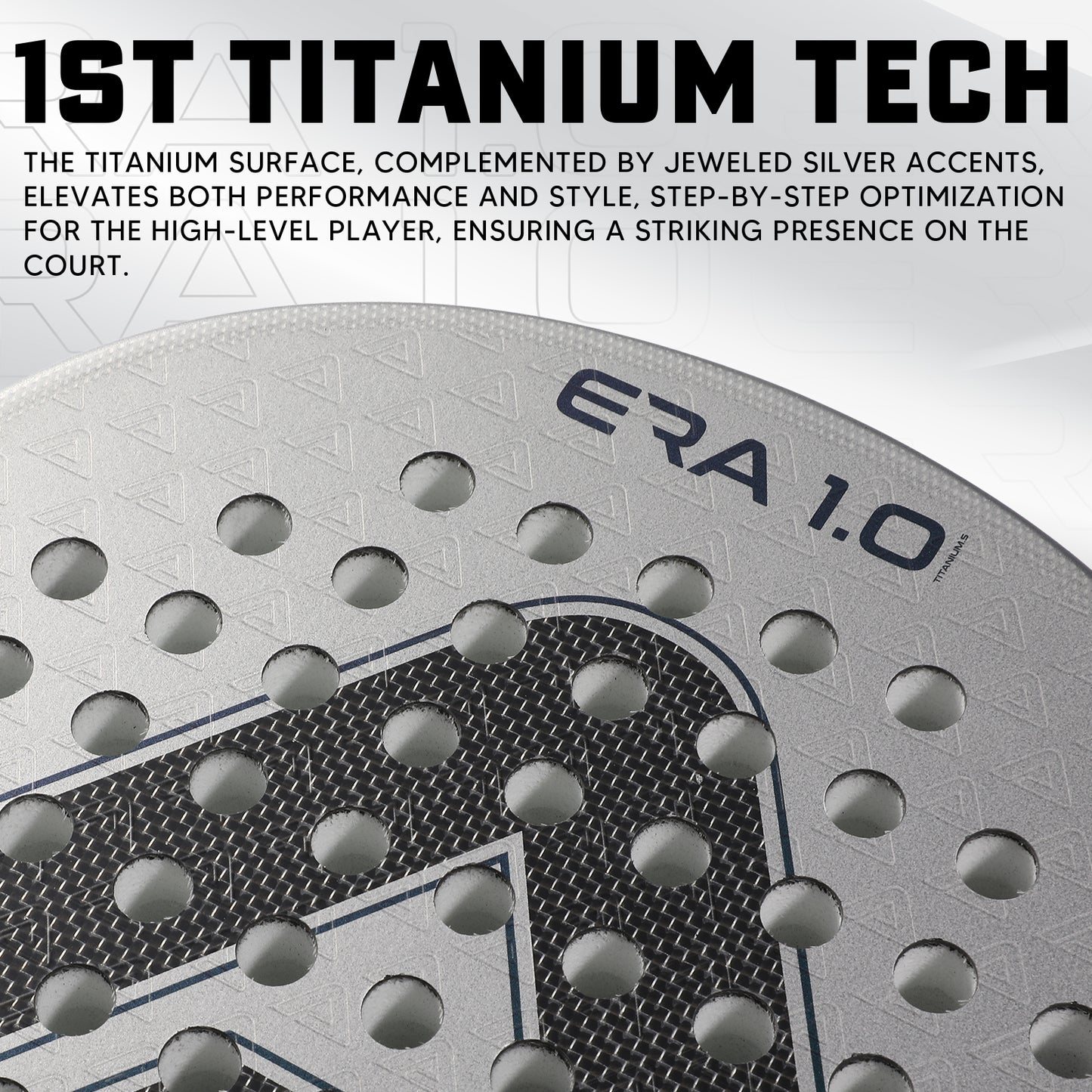 AMA Sport ERA 1.0 Titanium Silver Padel Racket Carbon Diamond Shape