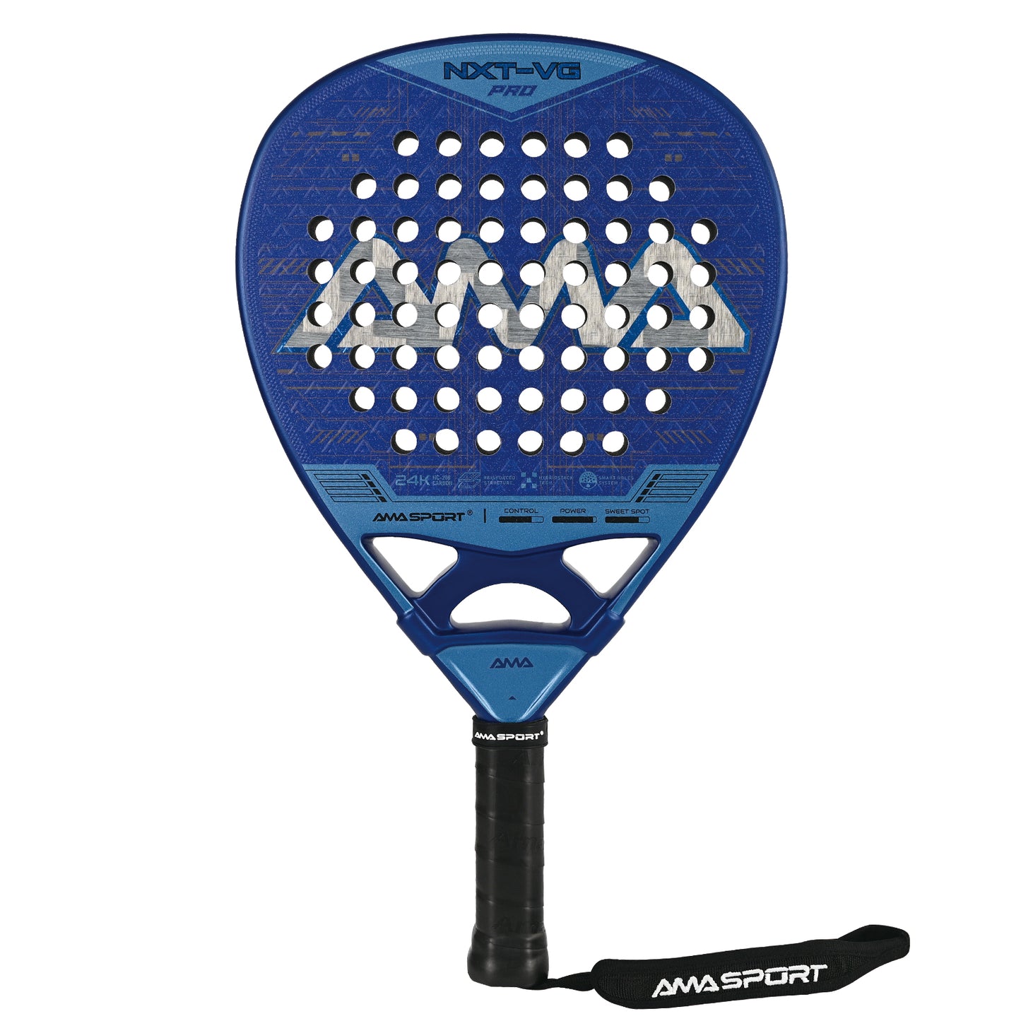 AMA Sport NXT-VG Pro Padel Racket 24K Carbon Diamond Shape Blue