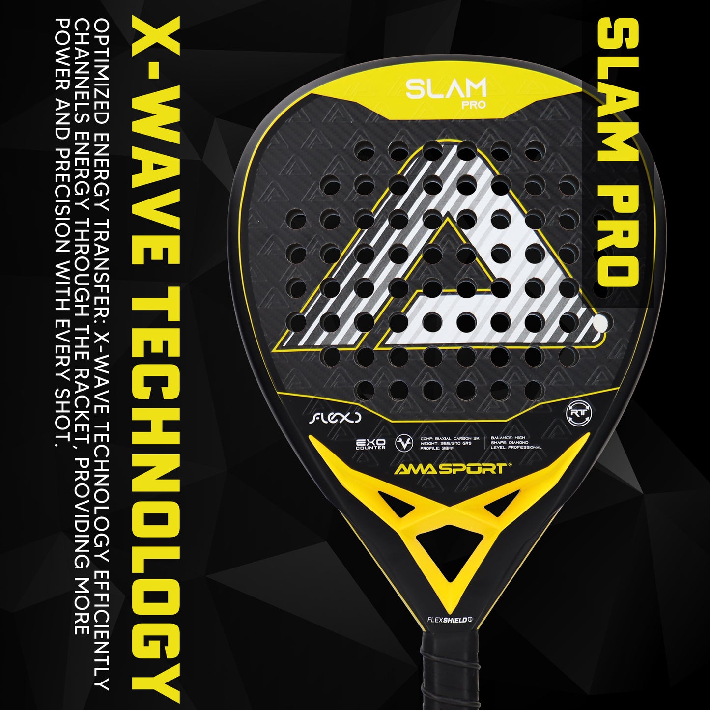 AMA Sport Slam P99 Padel Racket 3K Carbon Diamond Shape