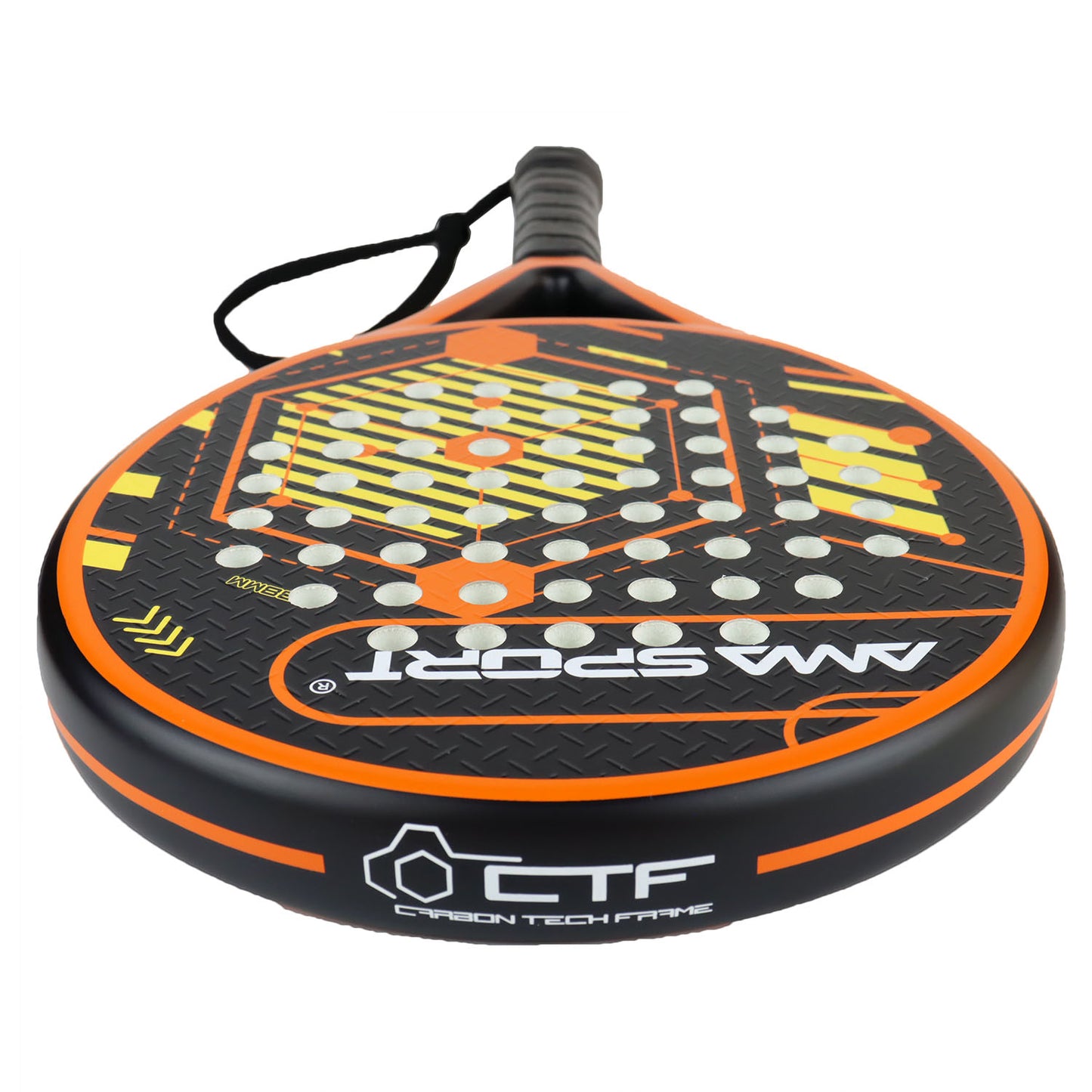 AMA Sport P46 Padel Racket 100% Carbon Round Shape Orange