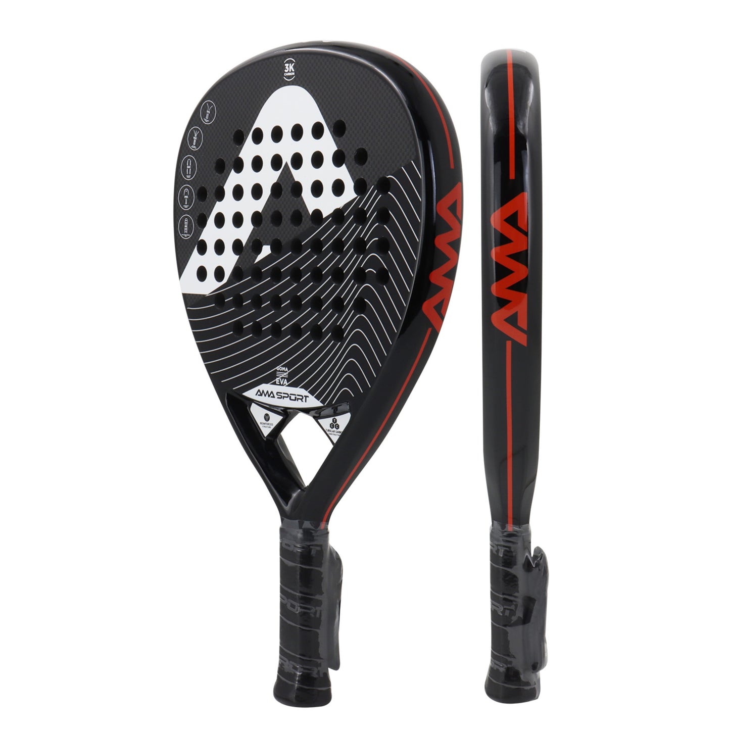AMA Sport Goma P42 Padel Racket 3K Carbon Teardrop Shape